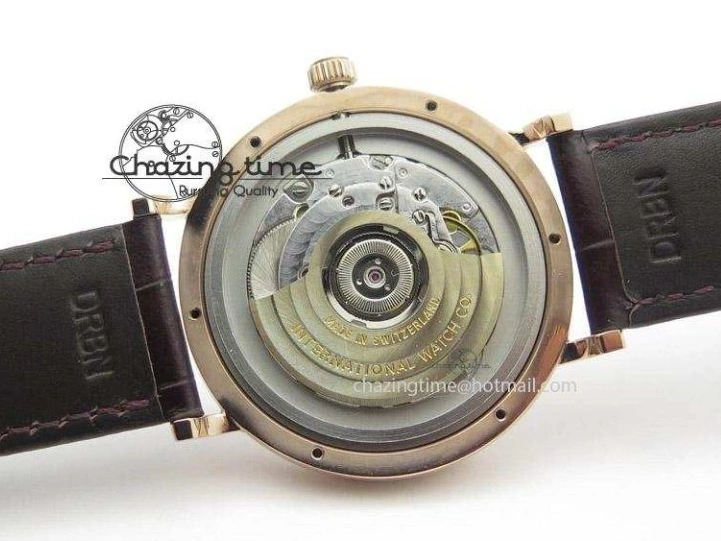 MIROTIME 0814 OnTrend Portofino RG MKF 1:1 V2 Best Edition Diamond Bezel Silver Dial On Brown Leather Strap A 7343
